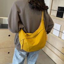 Opruiming! Crescent tas voor dames en heren, nylon crossbodytas, schoudertas met meerdere vakken, ruime hobo tas, Moon tas, slouchy dumpling tas (E)