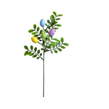 Artificial Floral Easter Egg Branches with Leaves