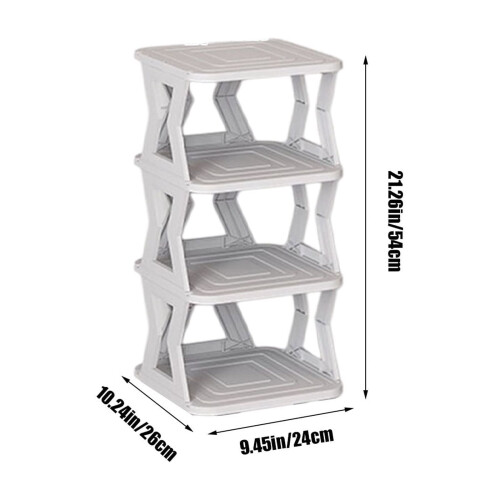 Shoe Rack Entryway Cabinet 4-Tier Plastic 21.26In 2