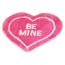 Tapis de bain antidérapant en forme de cœur pour la Saint-Valentin, rouge, lavable, pour sol/porte, 40 x 60 cm – Compatible avec toutes les