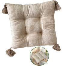 Coussin de chaise bohème, décoration intérieure, coussin de sol ultra doux et chaud pour coin lecture, coussin d'assise carré confortable pour