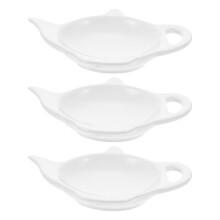 Lot de 3 coupelles en céramique pour sachets de thé en forme de théière, un accessoire mignon et pratique pour le thé de l'après-midi.