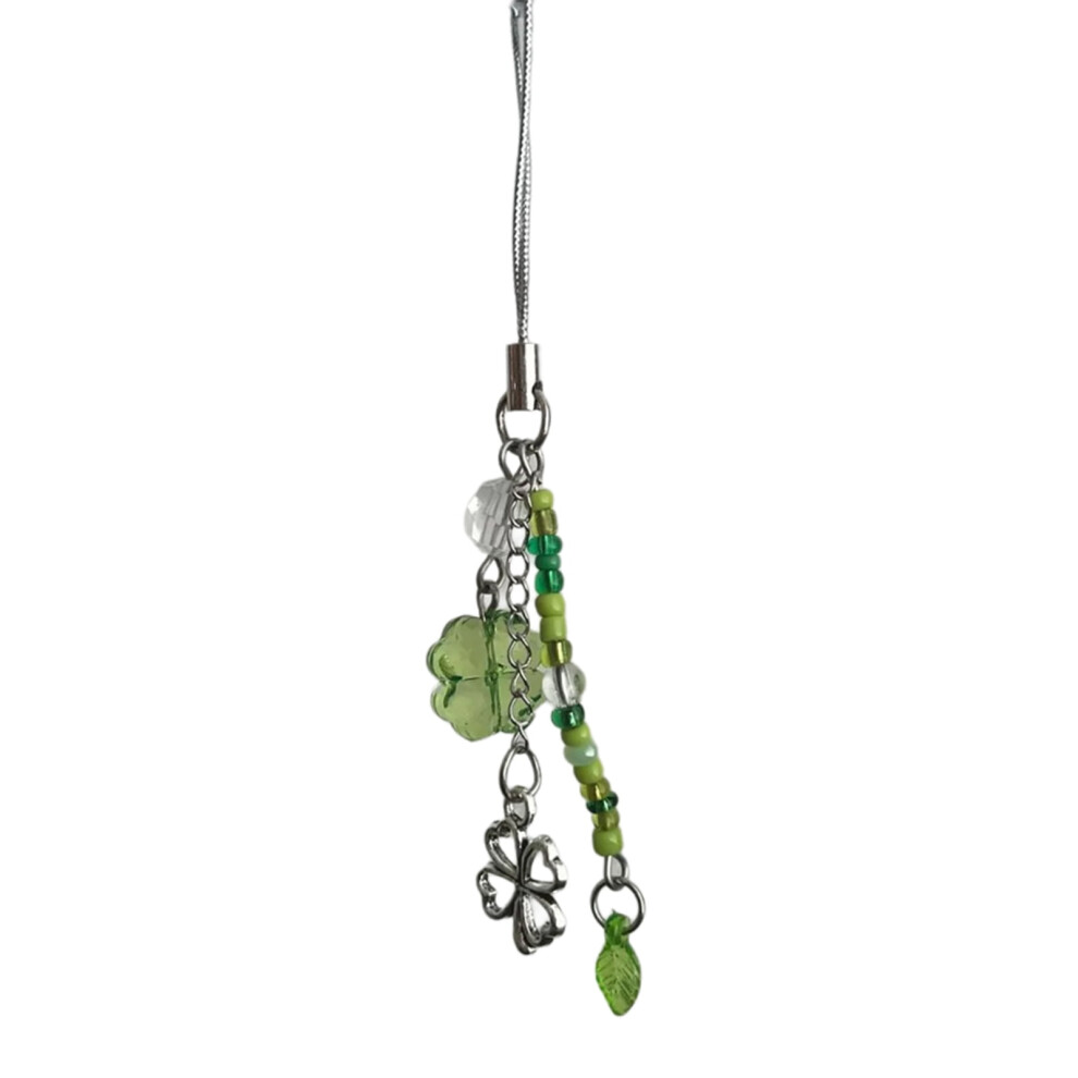 Feamos Phone Chain,Fashion Grass Leaf Bead Hangings Pendant Phone Charm Lanyard Pocket Keychain Strap Bag Decoration Wallet Pendants 974856468362