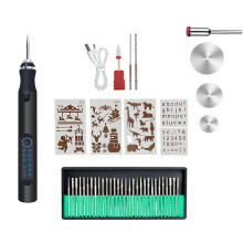 Kit de bolígrafo de grabado recargable – 30 brocas, 5000–15000 RPM, 10 W, herramienta ligera para bricolaje en metal/madera/vidrio/plástico –