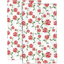 Lot de 2 serviettes à mains à motifs roses, 35,5 x 71 cm, douces et absorbantes, pour salle de bain, cuisine, salle de sport, yoga et décoration