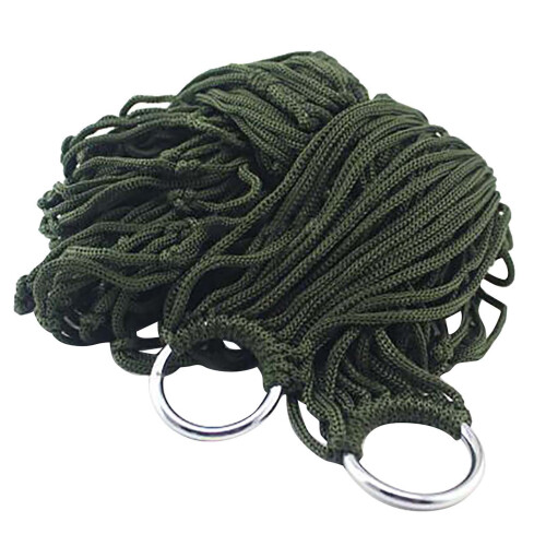 Outdoor Mesh Hammock Portable Single-Person Nylon Net with 2