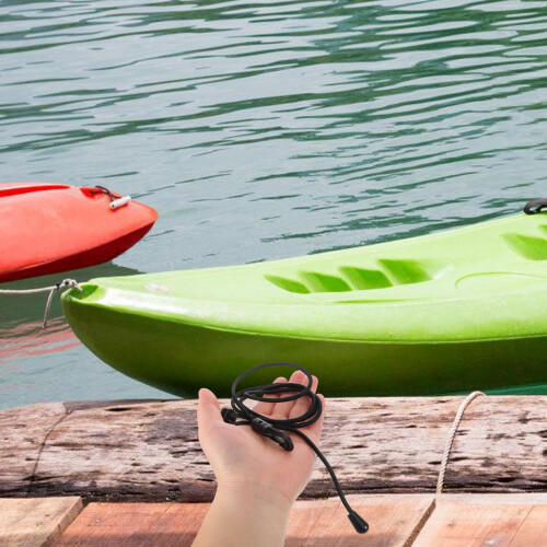 Black Elastic Kayak Paddle Leash 2 pcs 27.5 inches 2