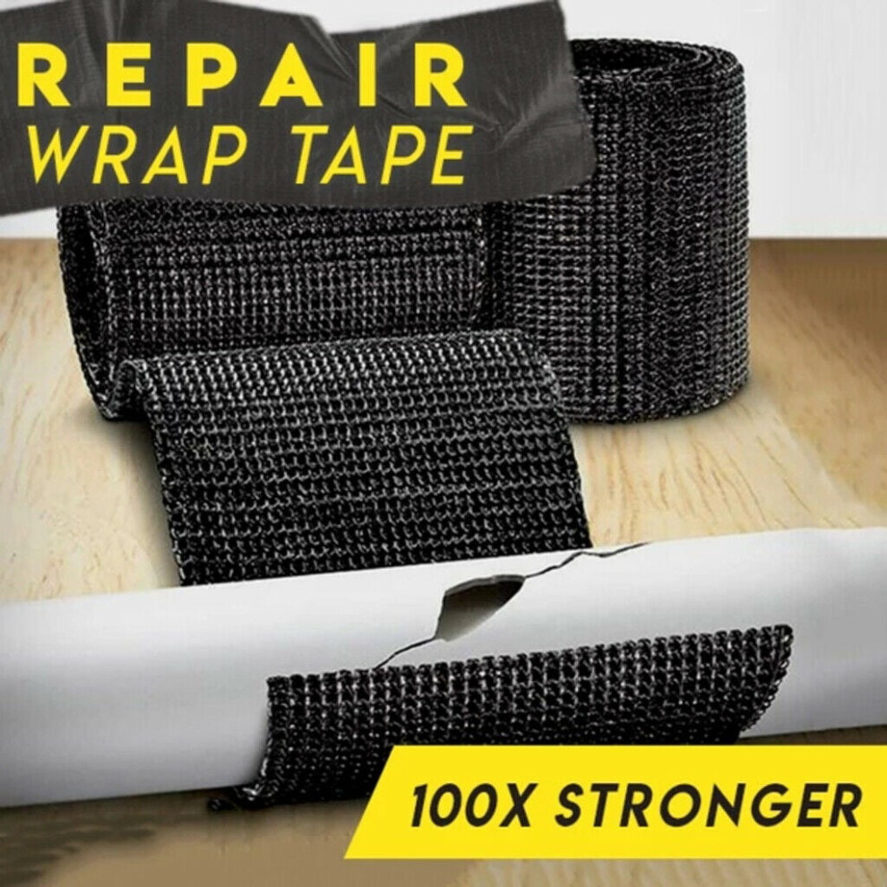 Fiberglass Heat Wrap Tape - 5M Roll For Exhaust, Pipes & High Temp Repairs - 300C Resistant, Water-Activated - Includes 4 Fixing Ties 974856465798
