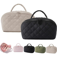 Travel Makeup Bag for Women Waterproof Flat-Lay with