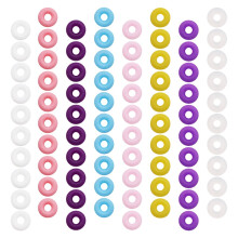 Topbathy100 pièces Perles d'espacement en silicone, accessoires de création de bijoux, couleurs assorties, pour téléphone portable
