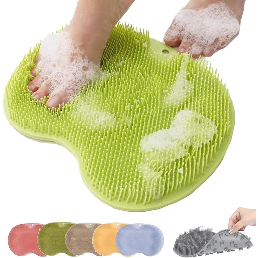Silicone Shower Foot Scrubber Mat with Suction Cup