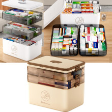 3-Tier First Aid Kit Box with Handle – Portable Medical Organizer for Home, Travel, Car, Camping – Compatible with Emergency Storage