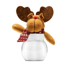 Clear Christmas Candy Jar with Snowman/Santa/Elk Lid – Snack Storage & Home Decoration, Xmas Gifts & Party Favors