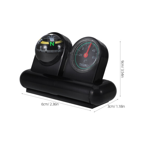 Car Compass Thermometer with Black Plastic Case 1