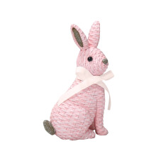 Påskdekoration med rottingeffekt och harts, kaninstaty med vårmotiv, 20 cm, för heminredning i lantlig stil, 1 st