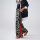 Women's Leopard Print Red Drawstring Wide Leg Pants 4