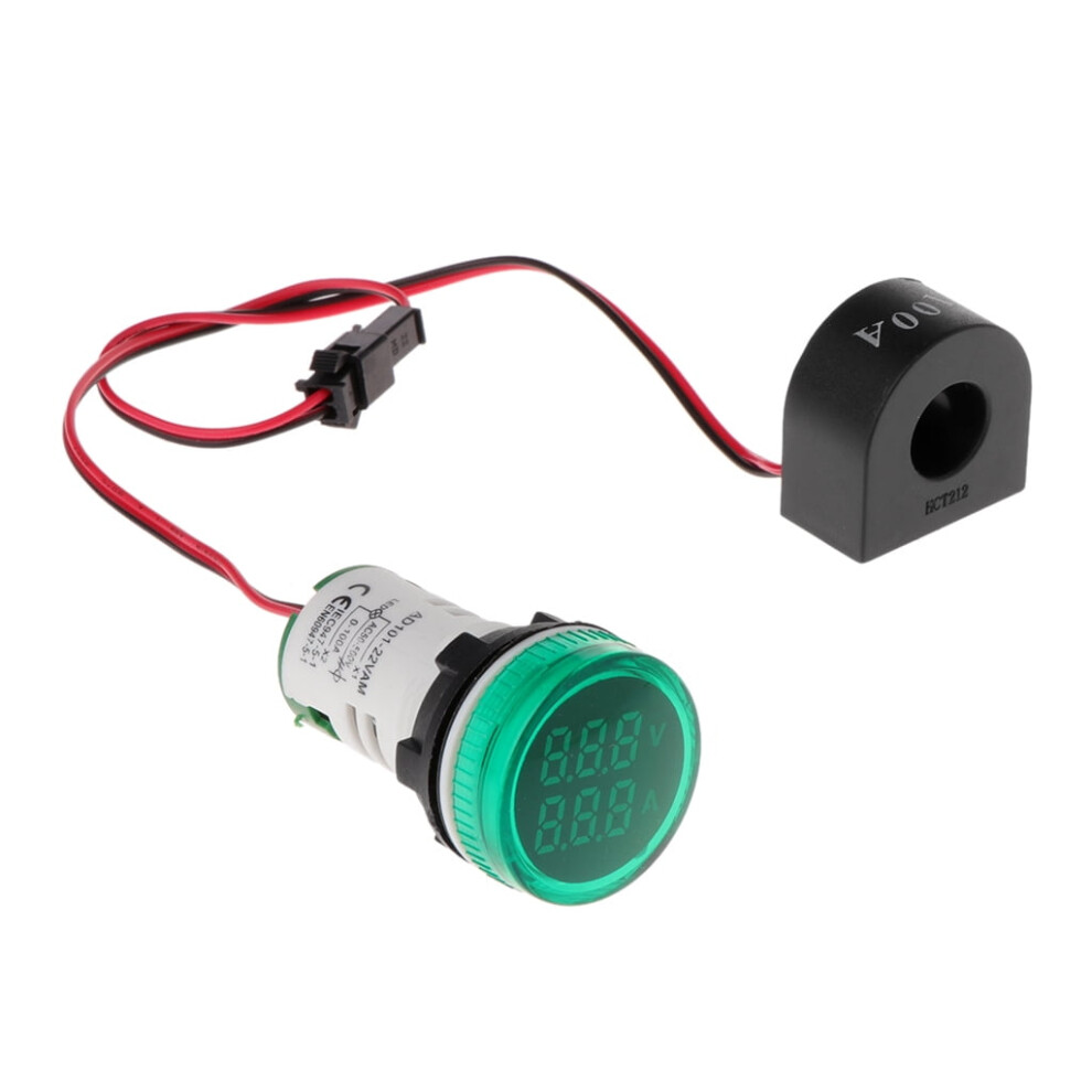 Feamos 22Mm 2 In 1 Digital Voltmeter Ammeter 50-500V 0-100A Electrical Components Automotive Parts 9180435406255