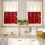 Christmas Red Kitchen Curtains and Valances Set 3-Piece 4
