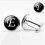Collar Clips Man Glass Cuff-Link Round Black 1 Pair 6