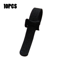 10pcs Multi-Purpose Reusable Hook and Loop Cable Ties Fastening Straps Tie Downs Black