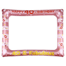 Plastic Birthday Photo Frame for Special Moments Pink Lightweight Easy to Use 1 Pc