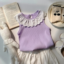 Unisex Toddler Camisole with Soft Lace and Stripe Design