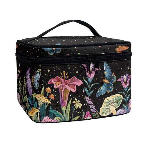 Make-up organizer tas van polyester met vlinder- en bloemenpatroon 1