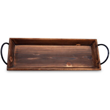 ROSENICE Wooden Tealight Candle Holder 1Pack 40X15X3.9in Metal for Farmhouse Tray Decor Rustic Country Decor