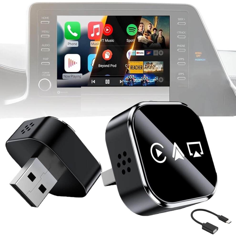 2026 Upgraded Wireless Carplay Adapter For Apple Carplay & Android Auto, Mini Usb + Type-C, Plug & Play, No Latency 9180435405333
