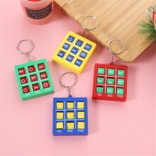 Mini Tic-Tac-Toe Keychain Set – 3-Piece ABS Toy with Metal Ring, Portable Stress Relief & Logic Game for Travel, Bags, Pencil Cases, Gifts –