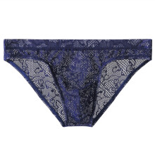 Men's Briefs Lace Low-Rise Bikini Blue L