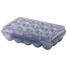 Contenedor para almacenar huevos, organizador de huevos para refrigerador con cierre seguro, estuche portátil para huevos para acampar y viajar (1
