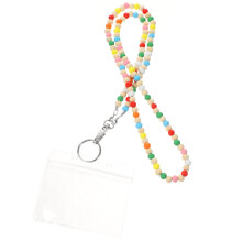 Teachers Lanyard Beaded Lanyard Wooden Multi-colored 1Pcs
