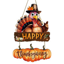 Drevený veniec z tekvice a moriaka na Deň vďakyvzdania na dvere/stenu – vďačný, požehnaný, vďačný – vhodný na vnútorné aj