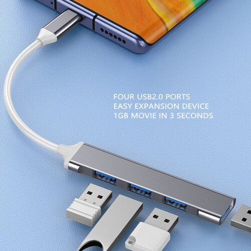 7-in-1 USB 3.0 Hub USB-C Dock Silver 11cm 2