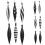 Plastic Finial Drop Ornament Black White Stripe 6 pcs 8