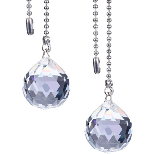 2 Sets Light Pull Chain Extension Fan Pulls Decorative with Connector for Chain Ceiling Fan,1 Meter Length Each