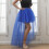 Women's asymmetrical mesh party skirt short front long back 2