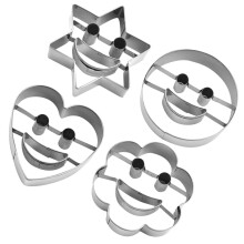 4pcs Stainless Steel Cute Cookie Cutters Set Molds for Baking Cookies