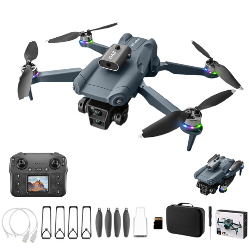 Drone με κάμερα 8K HD και οθόνη LCD - FPV RC τετρακόπτερο με κινητήρες χωρίς ψήκτρες και 1