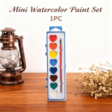 Mini Watercolor Set 8 Colors Portable Palette with Brush