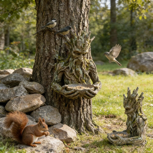 Outdoor Tree-Mounted Bird Feeder Sculpture Design 1 Pack 2