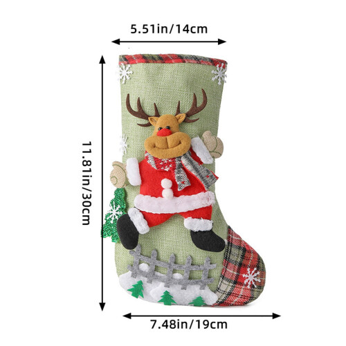 Karácsonyi harisnya rénszarvas babával 30x19 cm 2