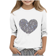 Thermal Valentine Lounge Tops for Kids 3/4 Sleeve Boat Neck