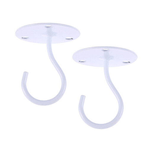2 PCS Ceiling Hanging Hooks Home Hooks Size 1 White