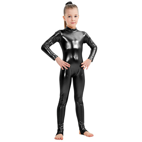 Kids Long Sleeve Sequin Bodysuit Romper Slim Fit