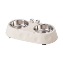 Stainless Steel Double Bowl for Cats & Small Dogs – Durable, Easy Clean, No-Spill, Shallow Design, Compatible with Pet Timers