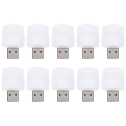 Luci d'atmosfera USB per auto, plastica bianca, 10 pezzi, 1,4 x 0,8 x 0,8 pollici 2