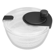 Manual Salad Dehydrator – Transparent Hand‑Crank Vegetable Washer, Dryer & Drainer with Striped Drainage, Multi‑Purpose Kitchen Tool