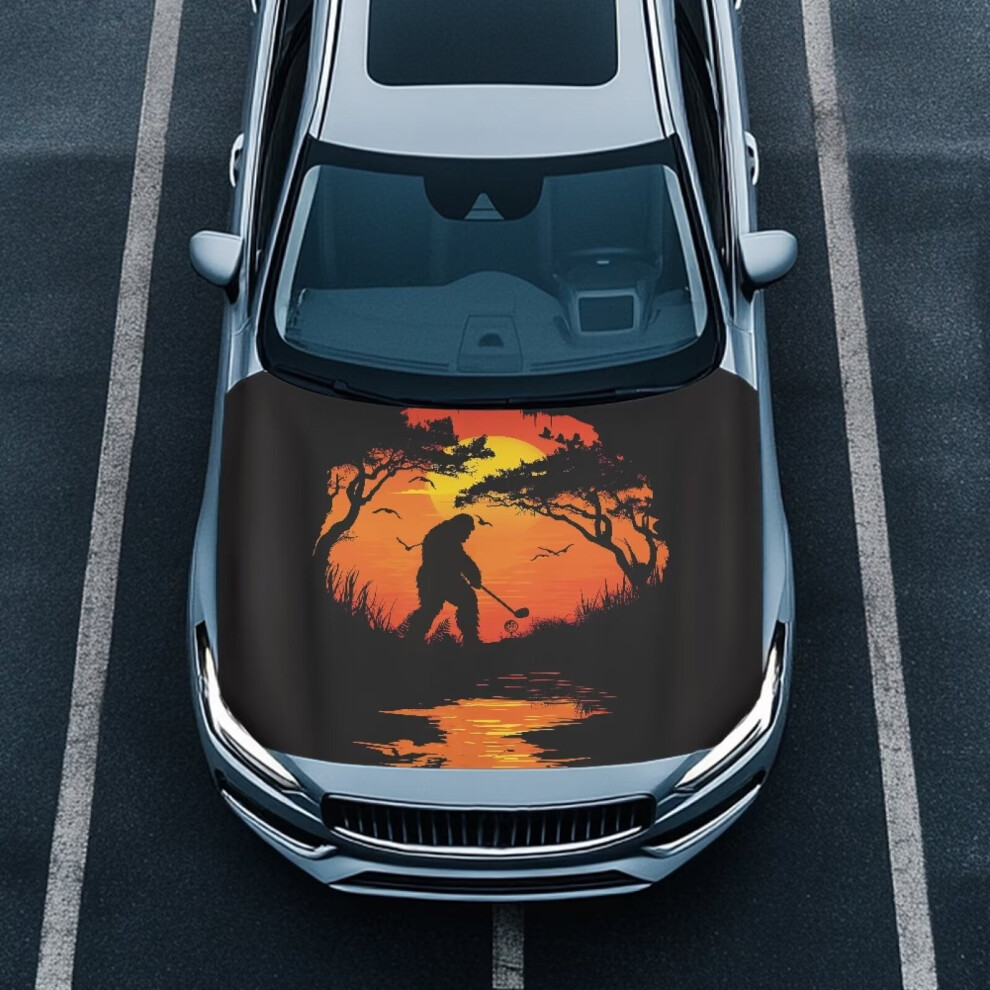 Sunset Gorilla Glofer Car Hood Cover Â All-Weather, Tear-Resistant Protector Wrap Compatible With Most Cars Orange 9399596744254